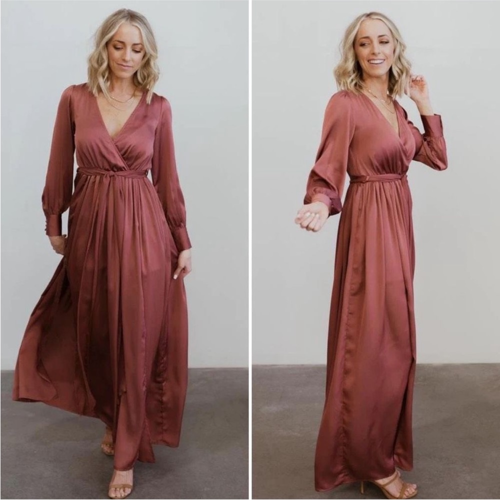 Baltic Born Jenna Wrap Maxi Dress. Dark Mauve